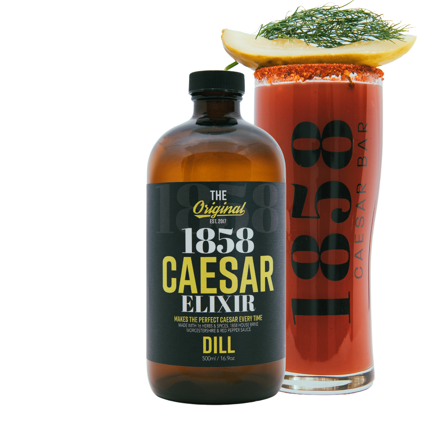 
                  
                    1858 dill caesar elixir with caesar garnished with dill pickle
                  
                